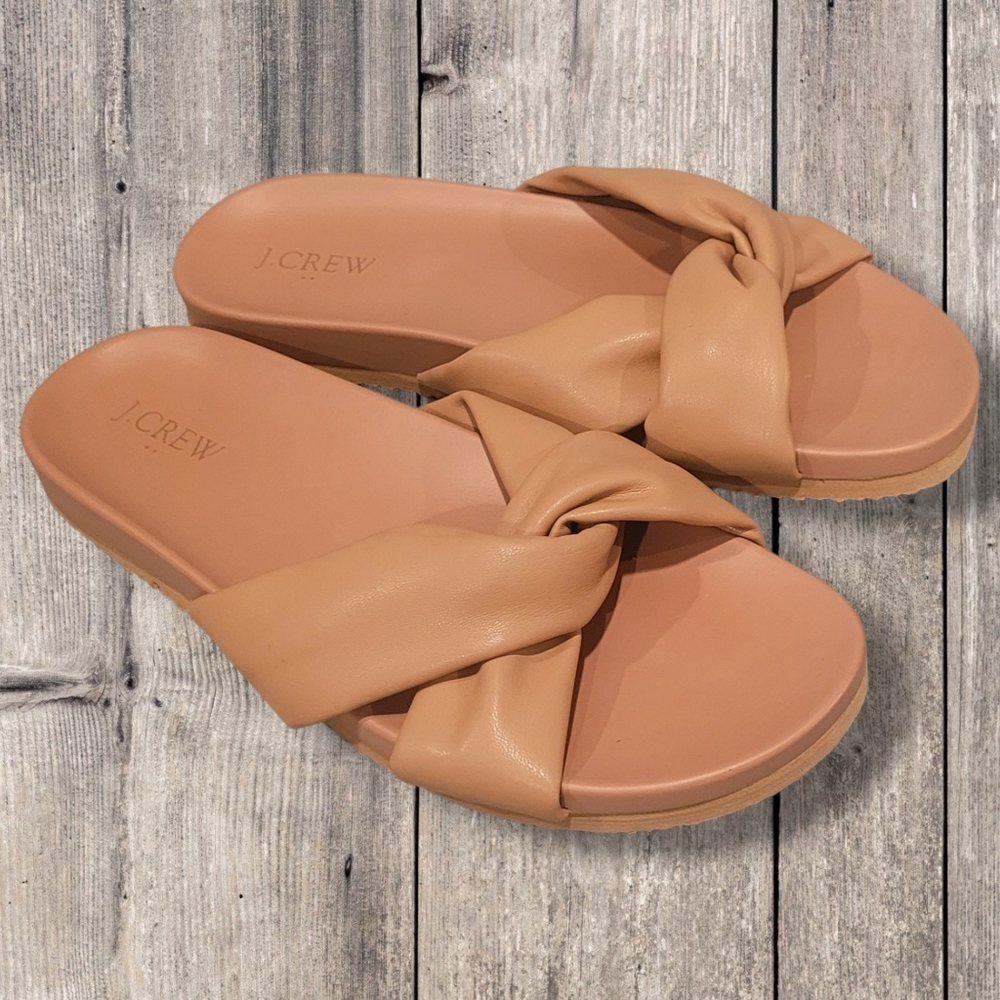 J Crew Womens 10 Cross Strap Pool Slides